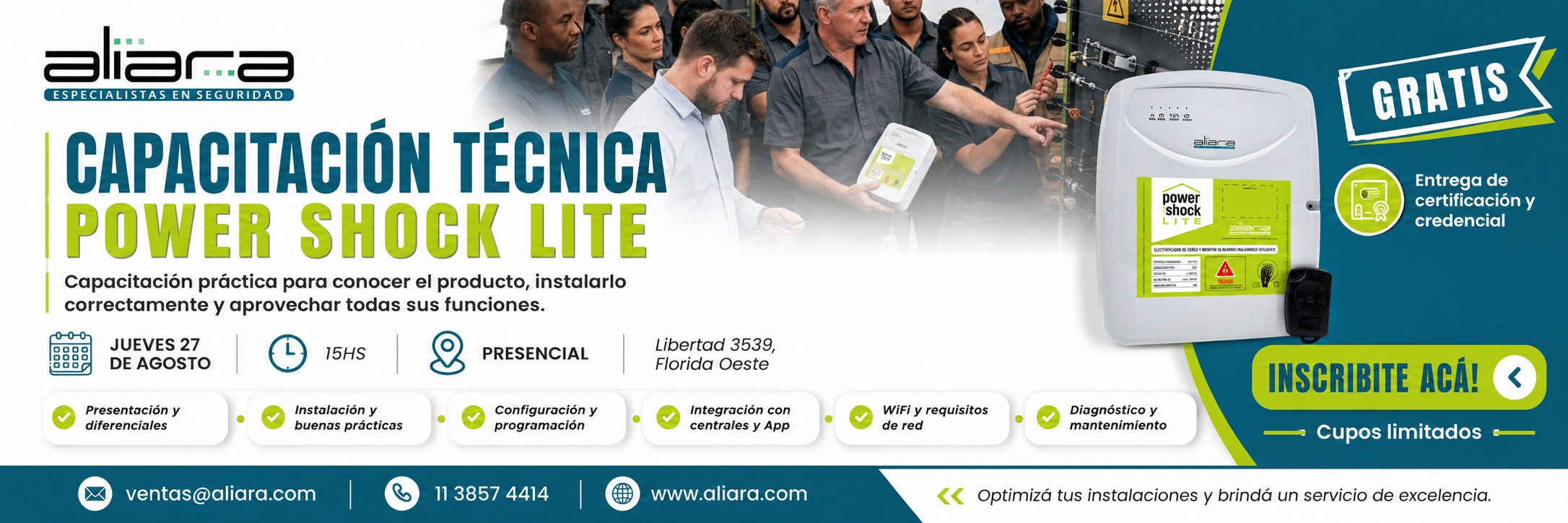 Aliara – Capacitación Técnica Power Shock Lite